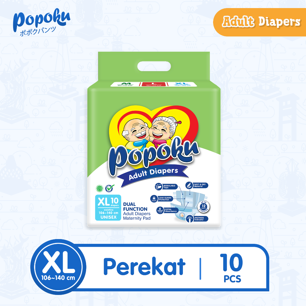 Jual POPOKU Popok Dewasa Tipe Perekat (POPOKU Adult) size XL isi 10pcs ...