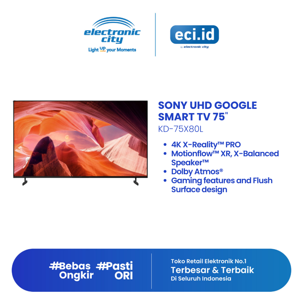 Jual Sony 75 Inch Smart TV 4K UHD KD75X80L Shopee Indonesia