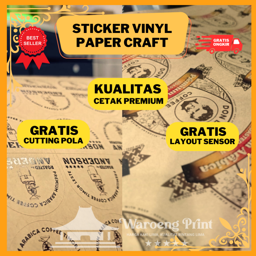 Jual Stiker Coklat Stiker Paper Craft Stiker Lebel Kemasan