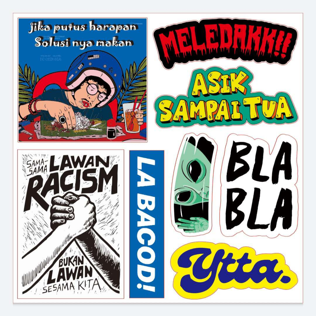Jual Sticker Stiker Pack YTTA Meledak Motivasi Basi Lawan Rasisme ...