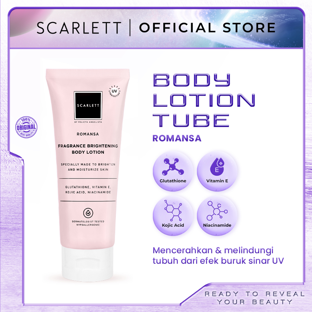 Jual SCARLETT WHITENING BODY LOTION TUBE FRAGRANCE BRIGHTENING 180ML