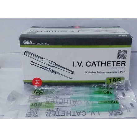 Jual GEA I.V Catheter Penlike - Jarum Infus - Kateter Penlike - 18G ...