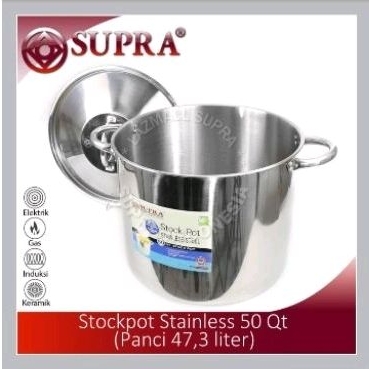 Jual SUPRA STOCK POT 50QT 47LITER PANCI KUAH STAINLESS JUMBO PANCI