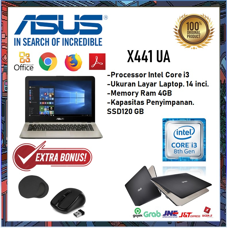 Jual Laptop Asus X441 UA Intel Core I3 Ram 4gb SSD 120GB Gold Black ...