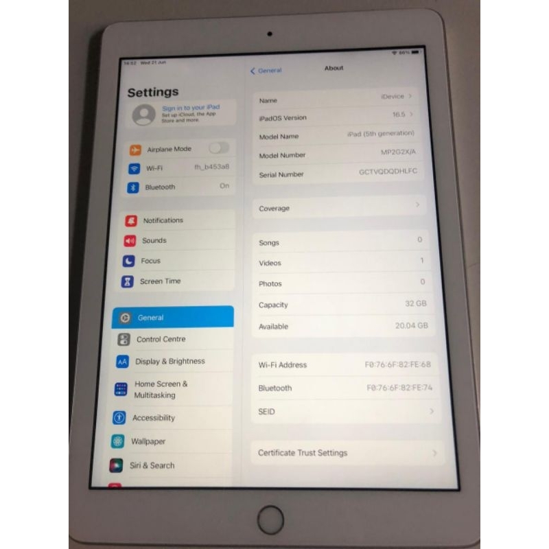 Jual ipad gen 5 32gb SECOND apple tablet generasi 5 32gb SECOND (WIFI ...