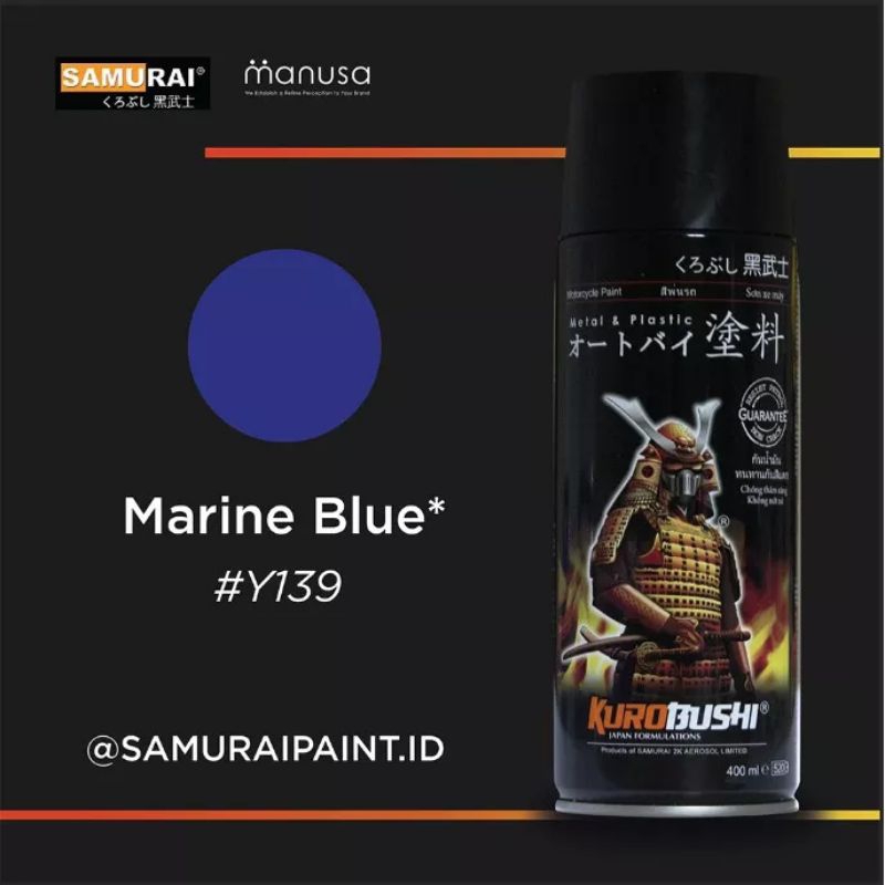 Jual SAMURAI PAINT Y139 MARINE BLUE CANDY TONE CAT SEMPROT SPRAY WARNA ...