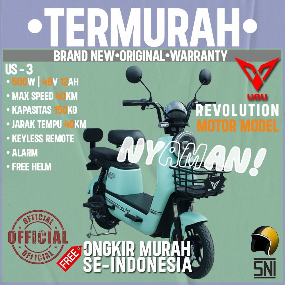 Jual Sepeda Listrik Dewasa UOU US3 Garansi Resmi - GODA OFFICIAL STORE