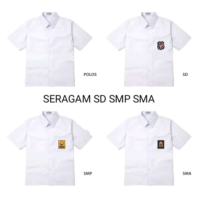 Jual Seragam Sekolah Putih Pendek Sd Smp Sma Kuliah Kemeja Polos Ospek