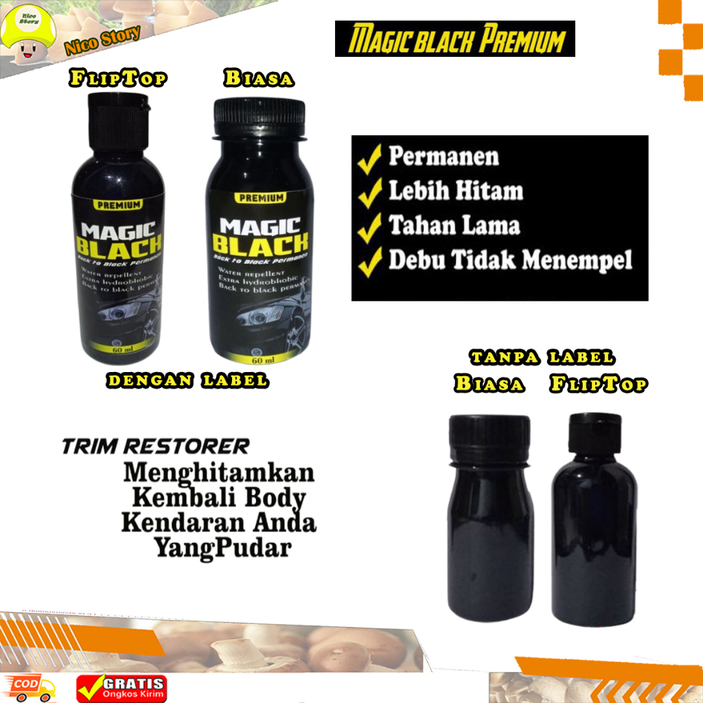 Jual Ncs Cod Penghitam Motor Mobil Hydrophobic Magic Black Premium Ml Trim Restorer