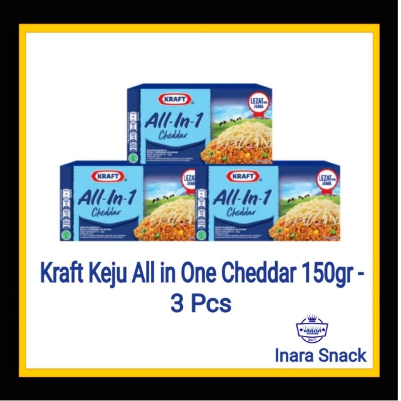 Jual Kraft Keju All In One Cheddar 150g Isi 3 Pc | Shopee Indonesia