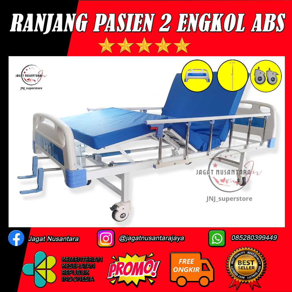 Jual Bed Pasien 2 Crank Abs Engkol Murah Bed Pasien 1 Crank Bed