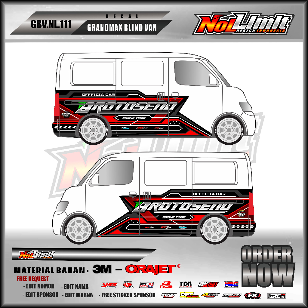 Jual STICKER STRIPING Daihatsu Grand Max Blind van KANAN, KIRI Blind ...