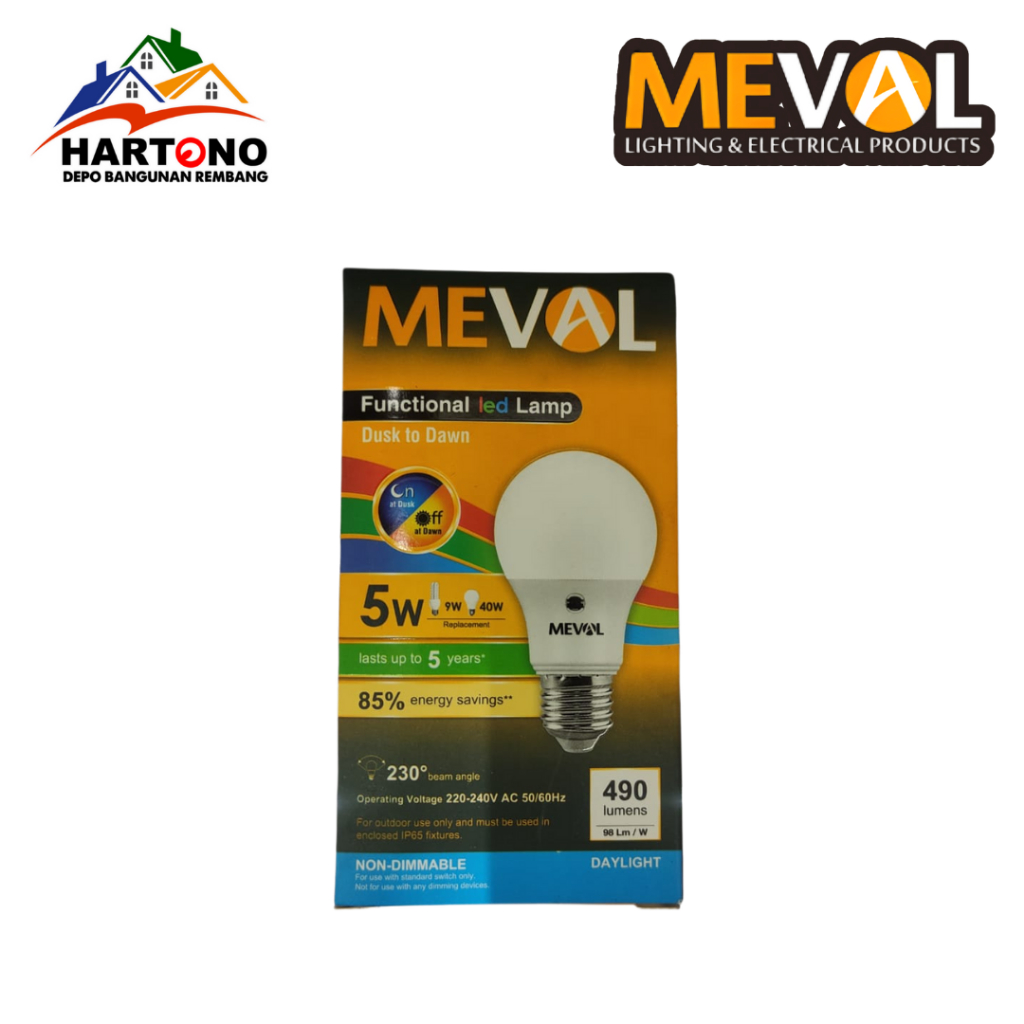 Jual Lampu Sensor Cahaya LED 5W - Putih MEVAL | Shopee Indonesia