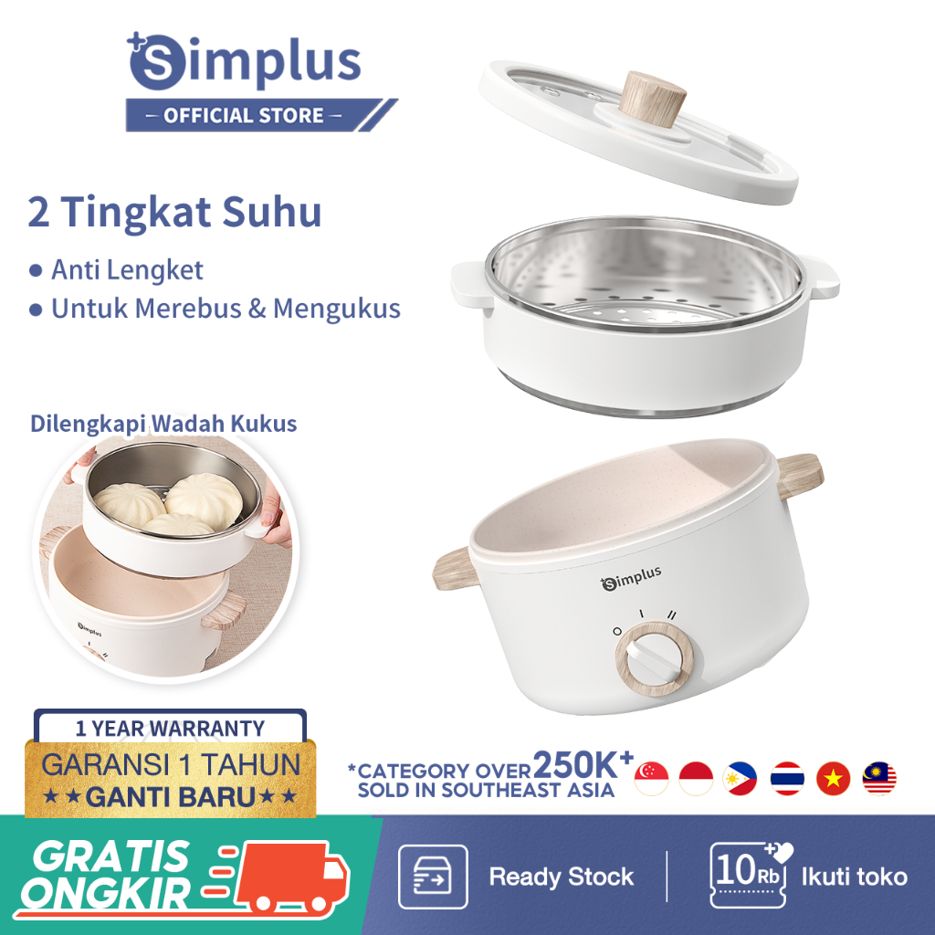 Jual Simplus Panci Listrik Kukusan Serbaguna Electric Pot Low Watt