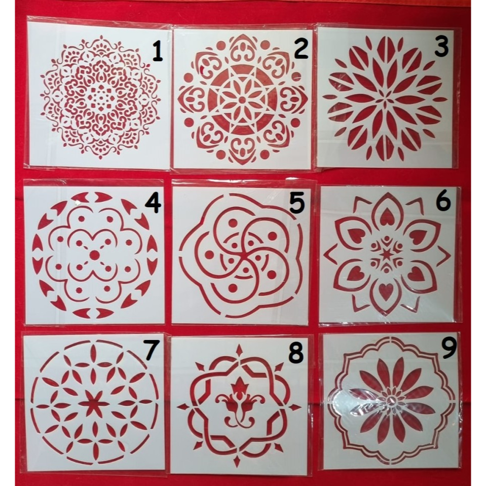 Jual Plastic Stencil - Stensil Dekorasi Motif_MANDALA03