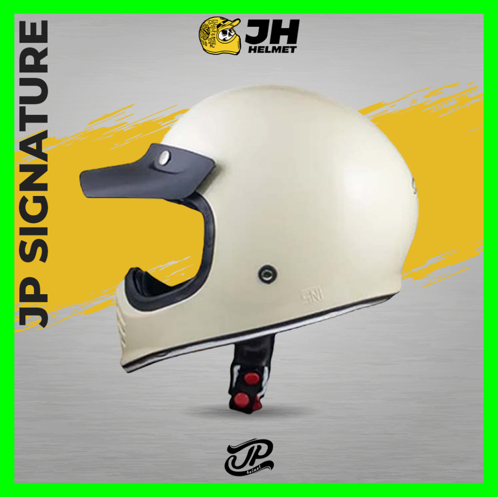 Jual Helm Jp Retro Signature Solid Cream Krem Glossy Full Face Jpx Vespa Klasik Shopee