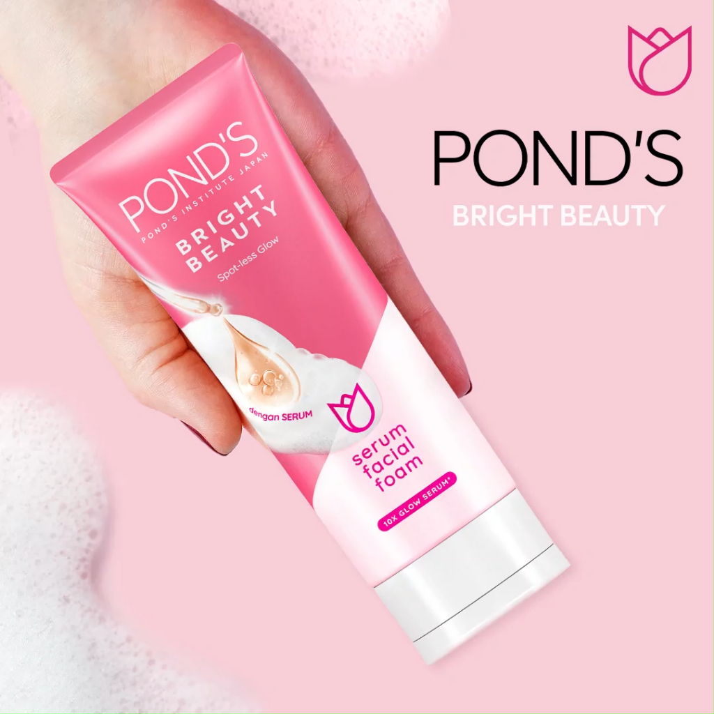 Jual Ponds BRIGHT BEAUTY SERUM FACIAL FOAM SABUN MUKA WITH HYALURONIC ...