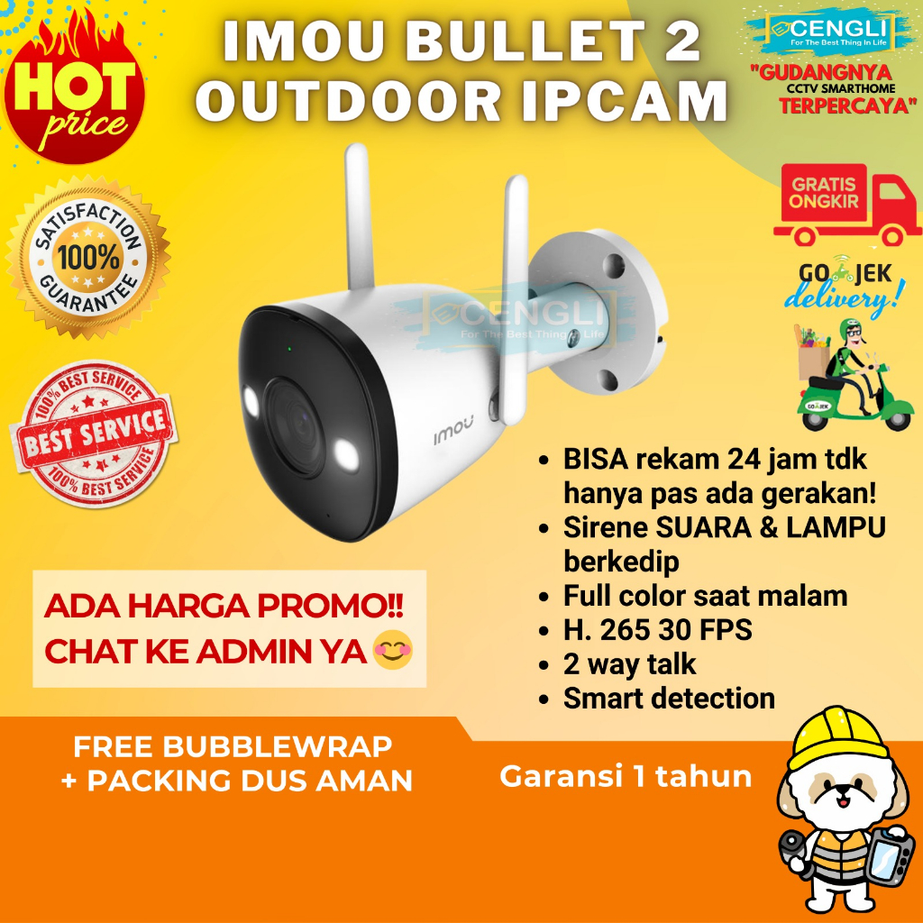 Jual IP Camera IMOU BULLET 2 IPCF22FEP0360BIMOU Smart Outdoor WiFi