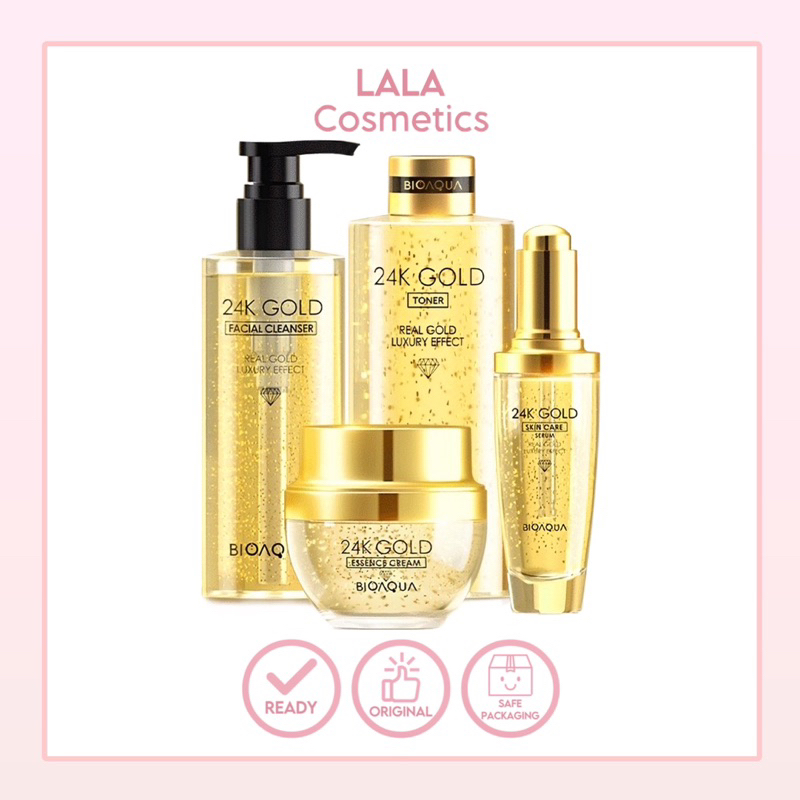 Jual BIOAQUA 24K Gold Facial Cleanser / Toner / Serum / Essence Cream