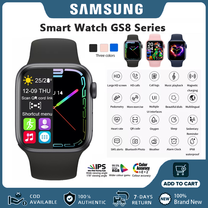 Samsung Smartwatch Watch 8 Jam Pintar Olahraga Bluetooth Smart Watch Pintar Wanita Tahan Air Jam Tangan Pintar IP68-image