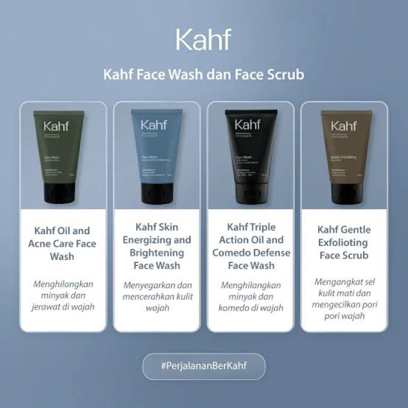 Jual KAHF FACEWASH FACE SCRUB 100ml dan Sunscreen spf 30 30ml Shopee