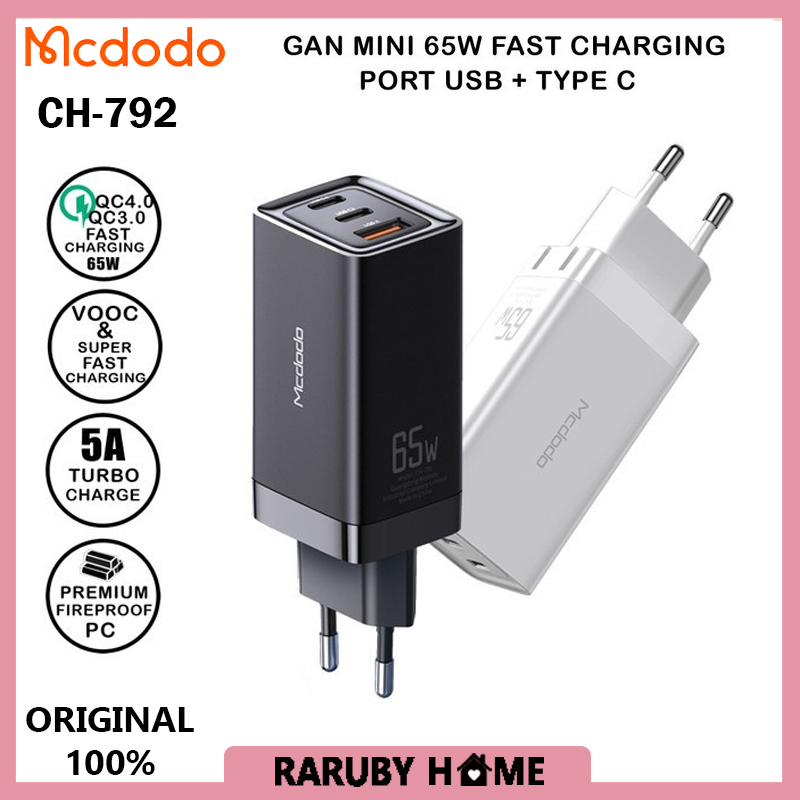 Jual Mcdodo Ch Adaptor Kepala Charger Mini Gan Dual Pd Type C