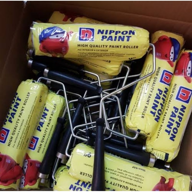 Jual Kuas Roll Cat Tembok Kuas Refill Frame Kuning Nippon Paint