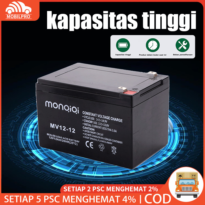 Jual BATERAI 12V 12AH AKI SEPEDA LISTRIK BATERRY SLA UNIVERSAL BATRE