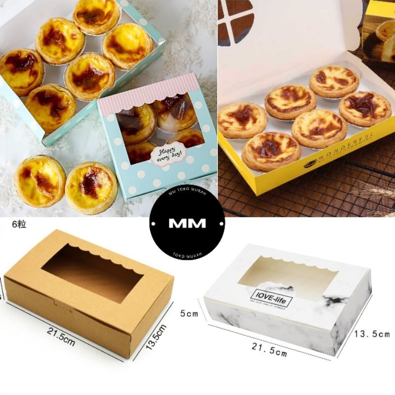 Jual Pcs Lbg Box Egg Tart Box Dus Kotak Kue Mochi Pia Mooncake Cake Donut Shopee Indonesia