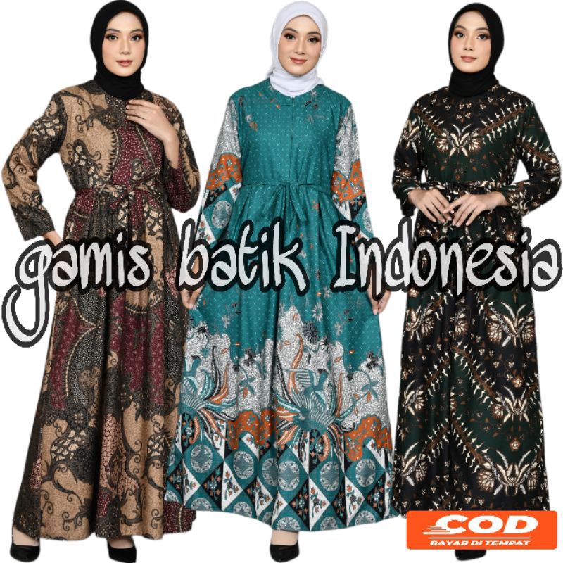 Jual Gamis Batik Jumbo Ld 120 Gamis Batik Modern Shopee Indonesia