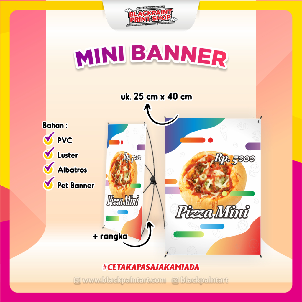 Jual Mini Banner / Banner Meja / Banner Kecil / Banner Mini [Free ...