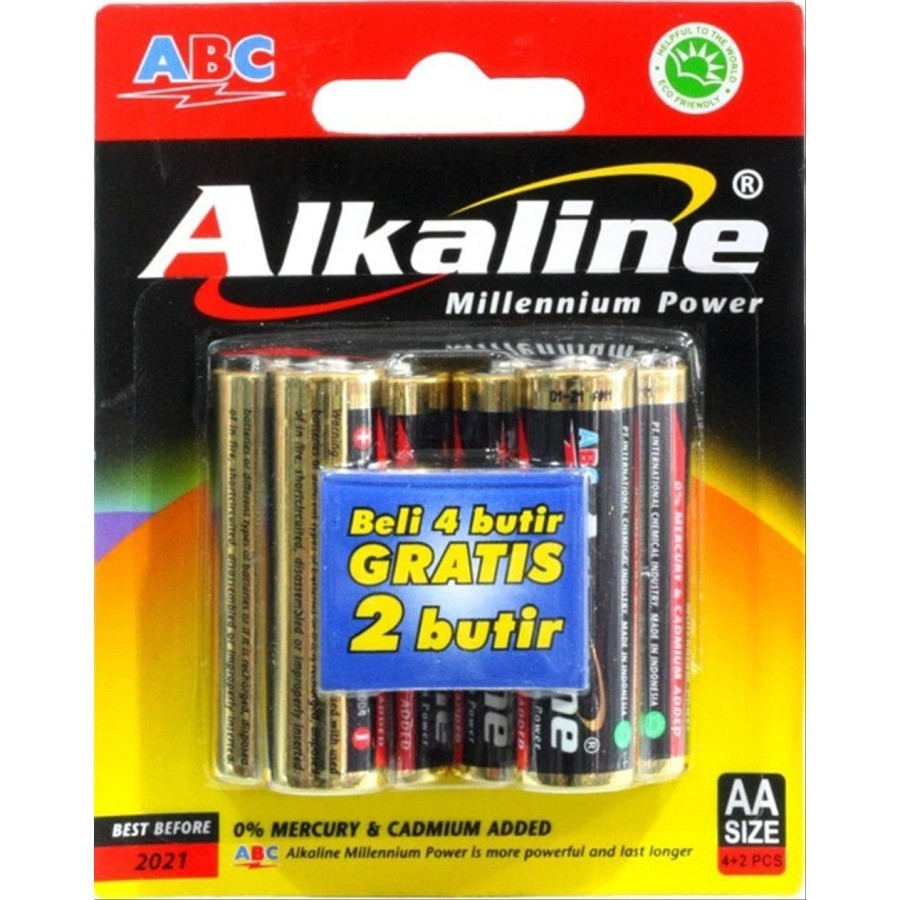 Jual BATERAI ABC ALKALINE AA/A2 6PCS BATTERY ALKALINE AA 6 PCS