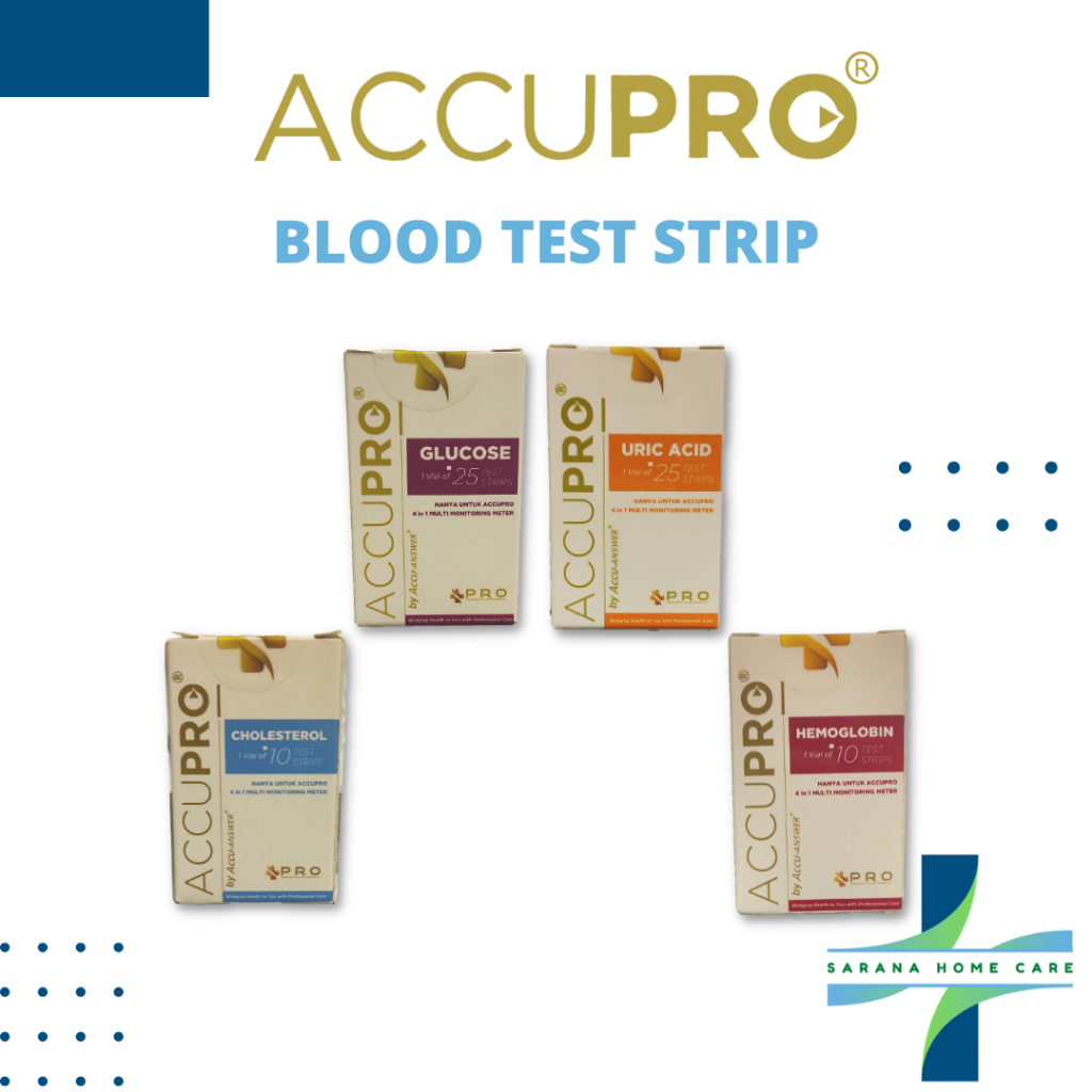 Jual ACCUPRO Blood Test Strip Cek Darah Glucosa Asam Urat Kolesterol Hemoglobin Shopee Indonesia