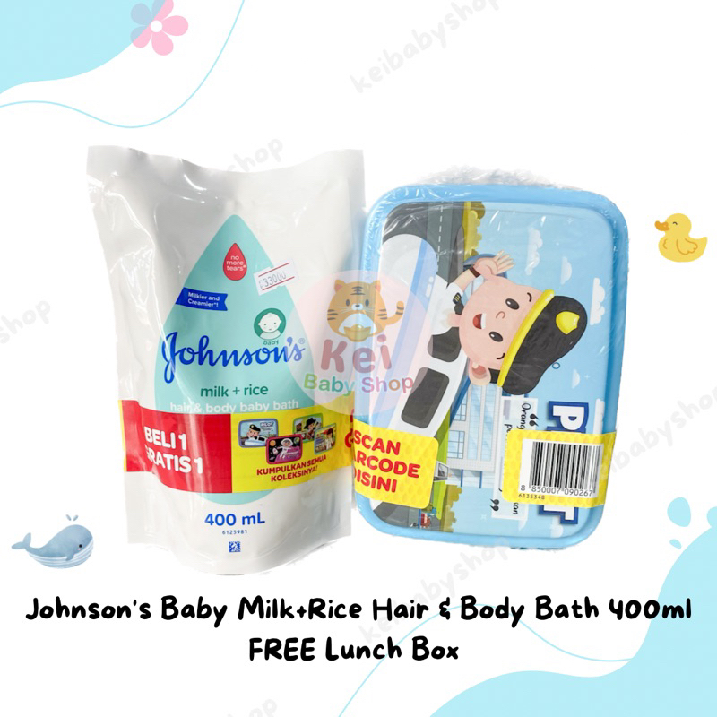 Jual Johnsons Baby Milk + Rice Hair And Body Bath Refill 400ml FREE ...