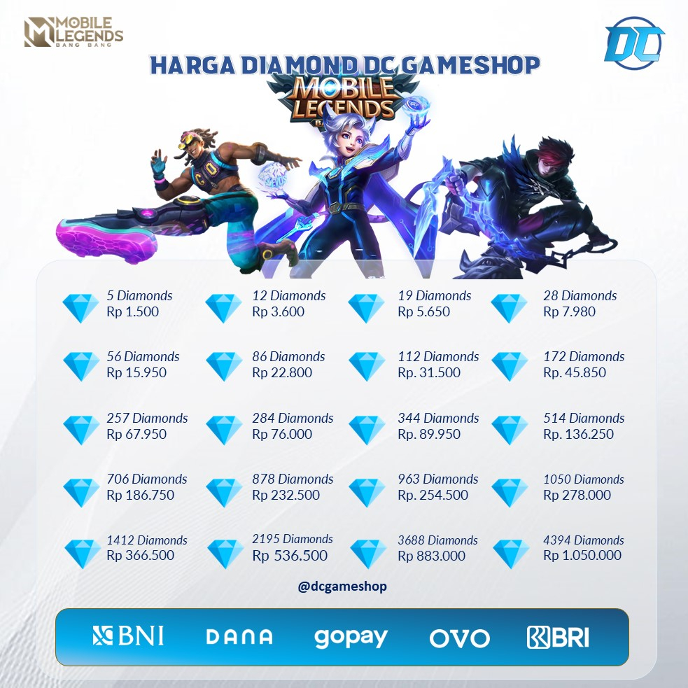 Jual Diamonds Mobile Legends Shopee Indonesia