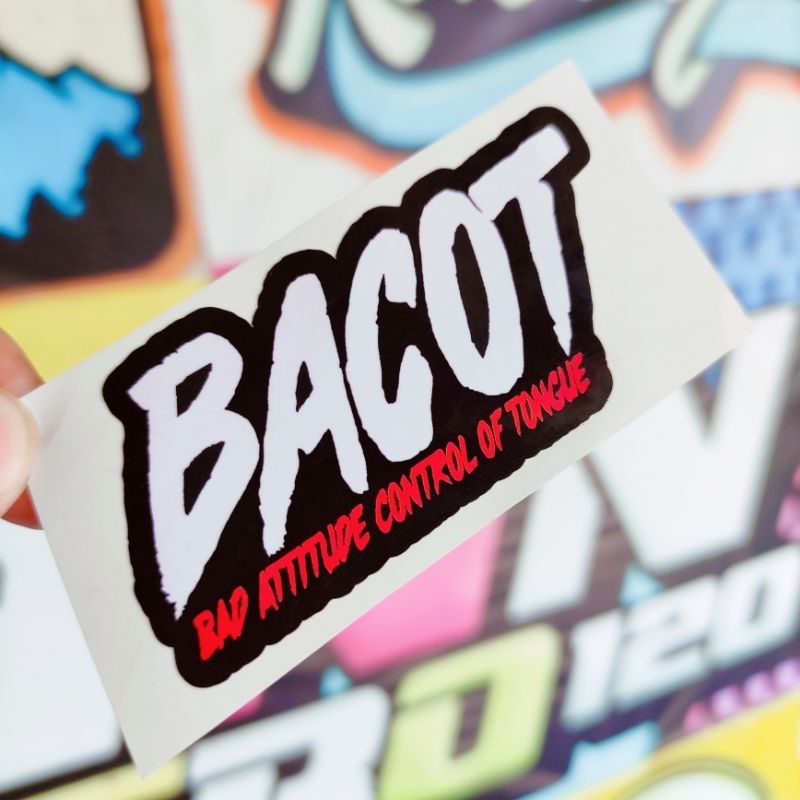 Jual stiker BACOT (BARU GLOSSY) | Shopee Indonesia