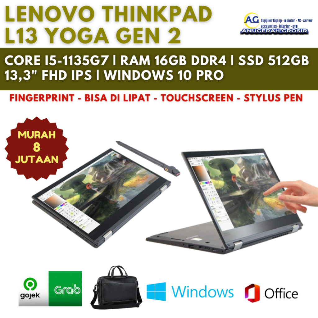 Jual LENOVO THINKPAD YOGA L13 CORE I5-1135G7 RAM 16GB SSD 512GB 13.3 ...