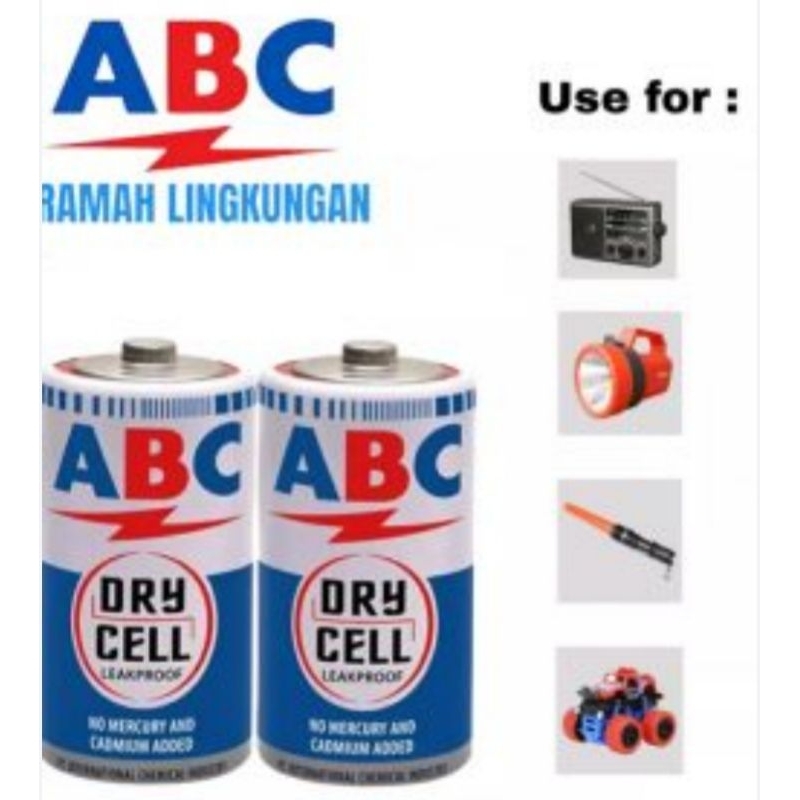 Jual Batu Baterai ABC Besar Jumbo R20S Tipe D 1,5volt | Shopee Indonesia