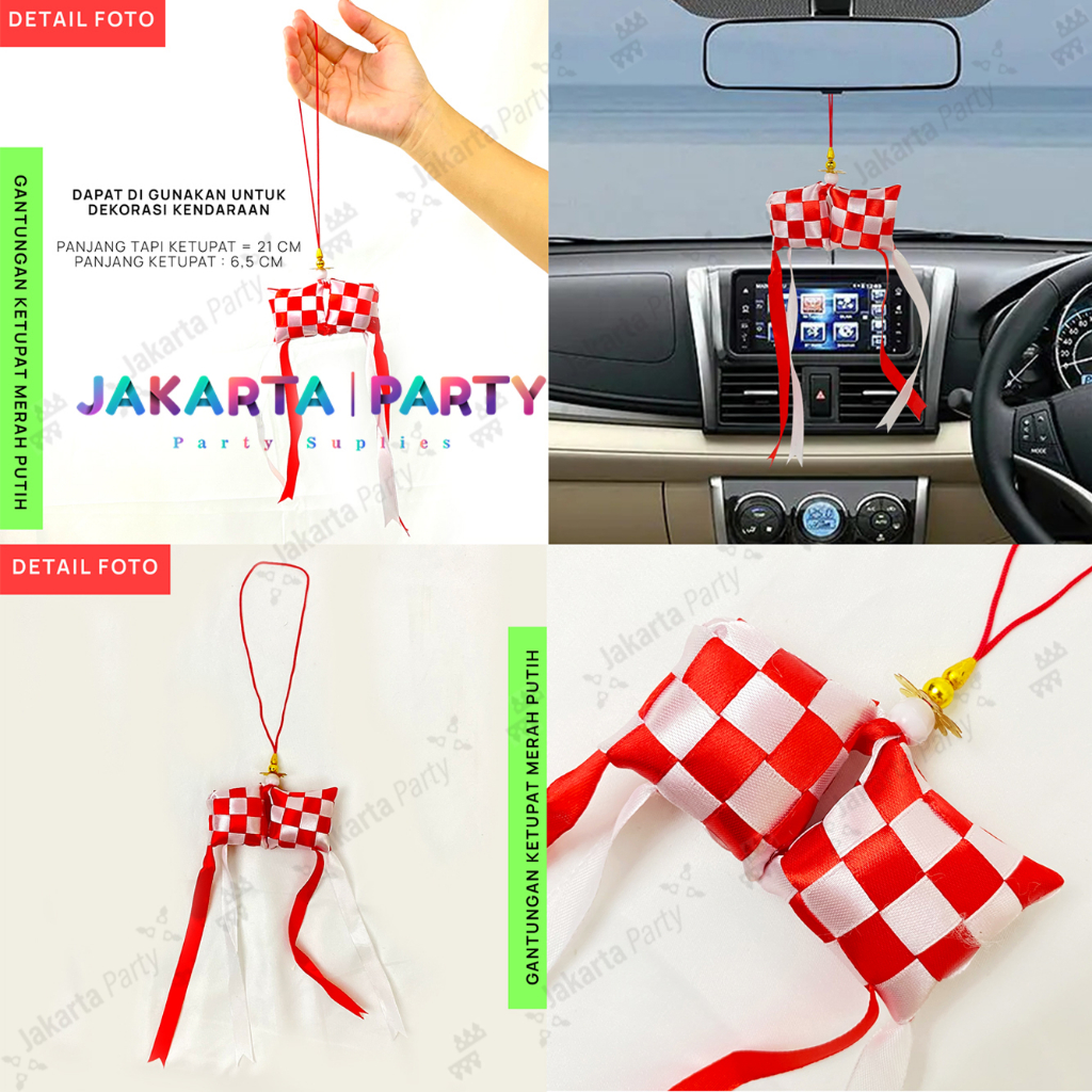 Jual Ketupat Merah Putih Hiasan Mobil Merah Putih Aksesoris Hut Ri Shopee Indonesia