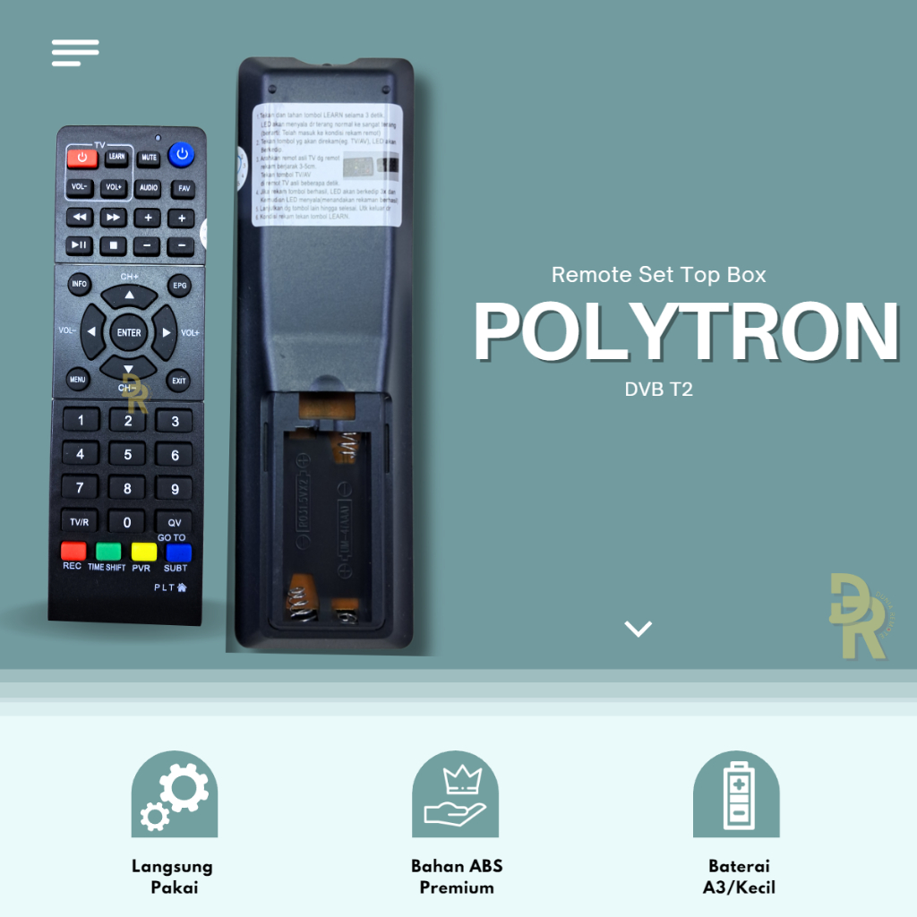 Jual Remot Remote Set Top Box Polytron Pdv Plt Stb Dvb T Tanpa