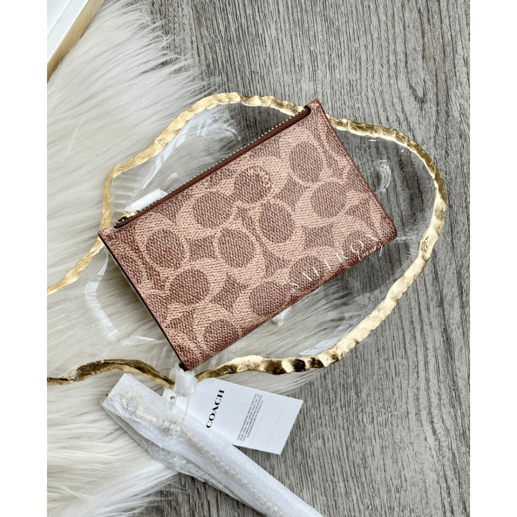 Jual Coach Zip Chain Card Case In Signature Canvas / Tan Rust Shopee