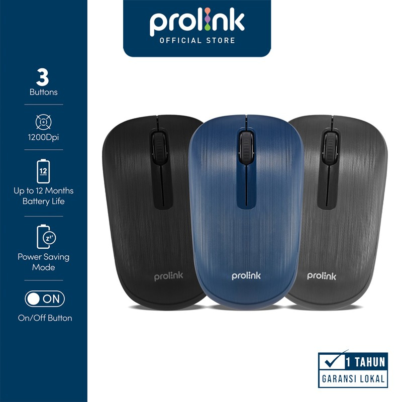 Jual Prolink Mouse Wireless 3 button 1200 DPI portable ringan PMW5010 ...