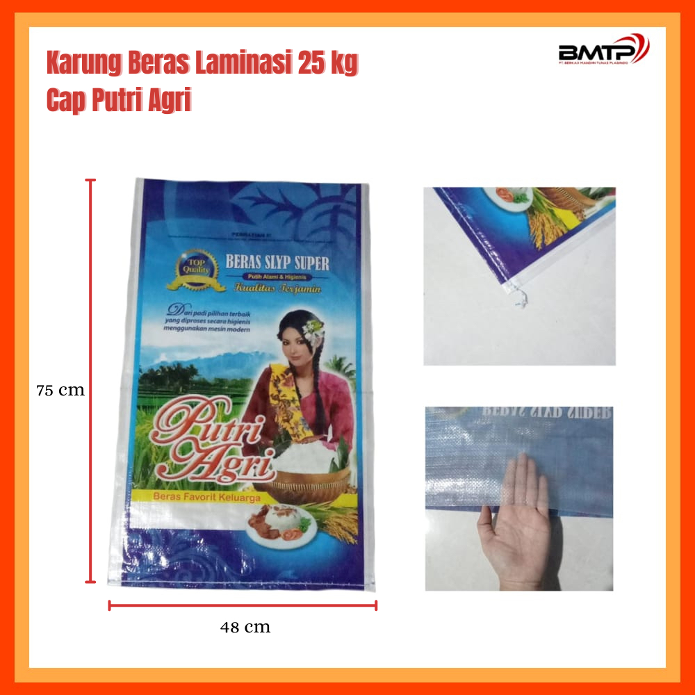 Jual Karung Beras 25 Kg Laminasi Cap Putri Agri Per 50 Lembar Shopee