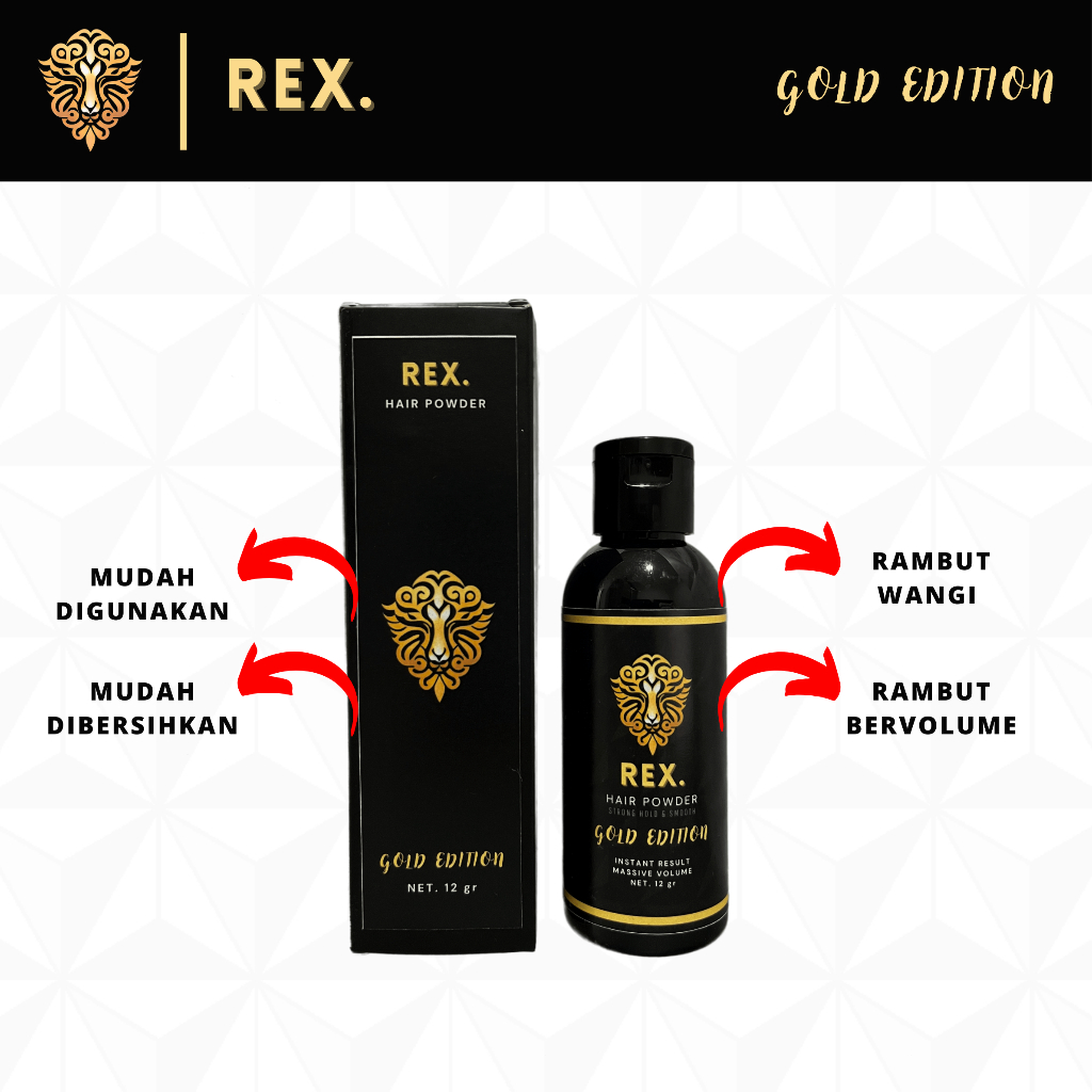 Jual Hair Powder REX Gold Edition Hair Styling Powder Bedak Rambut ...