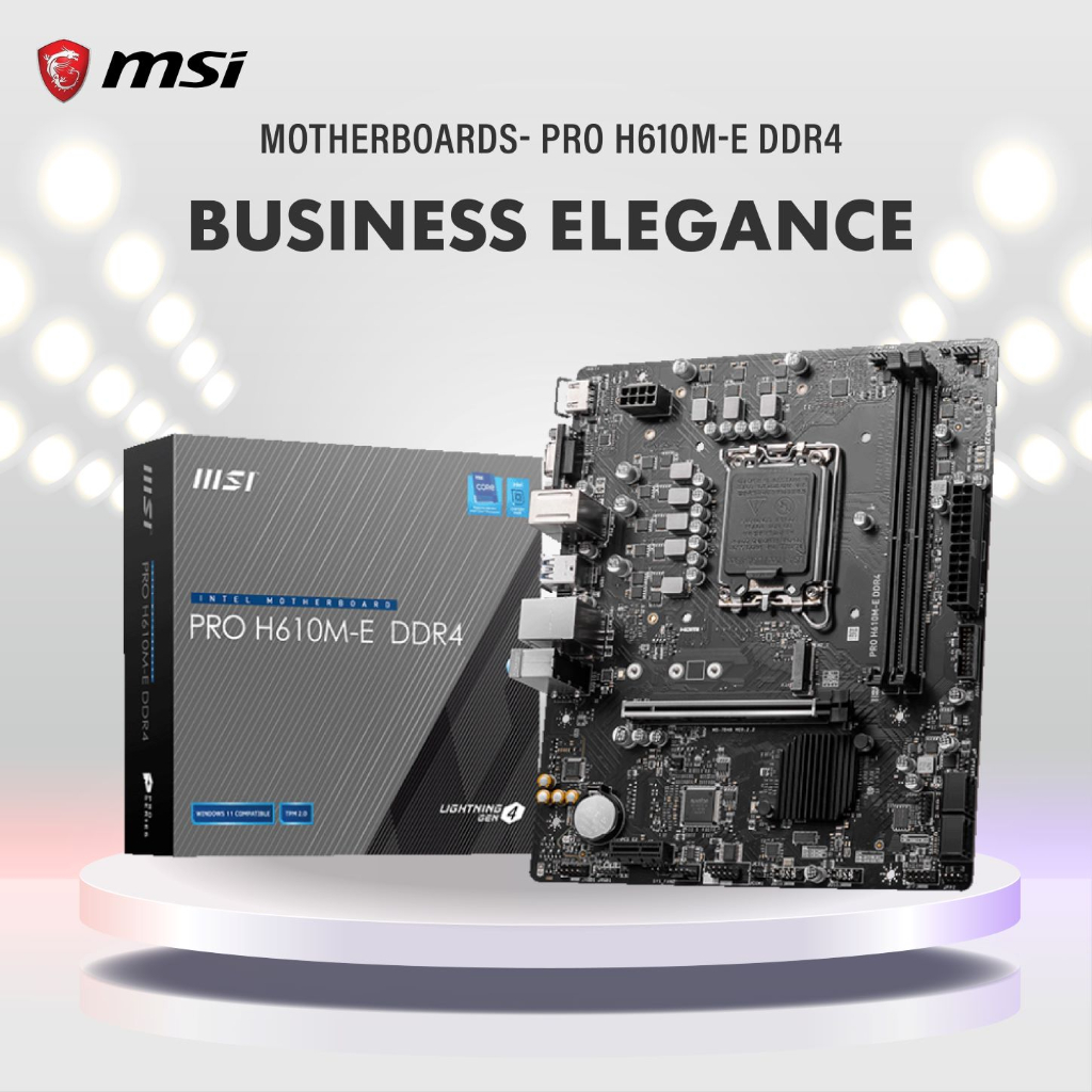 Jual Motherboard MSI PRO H610M-E DDR4 MATX LGA 1700 Gen 12 | Shopee ...