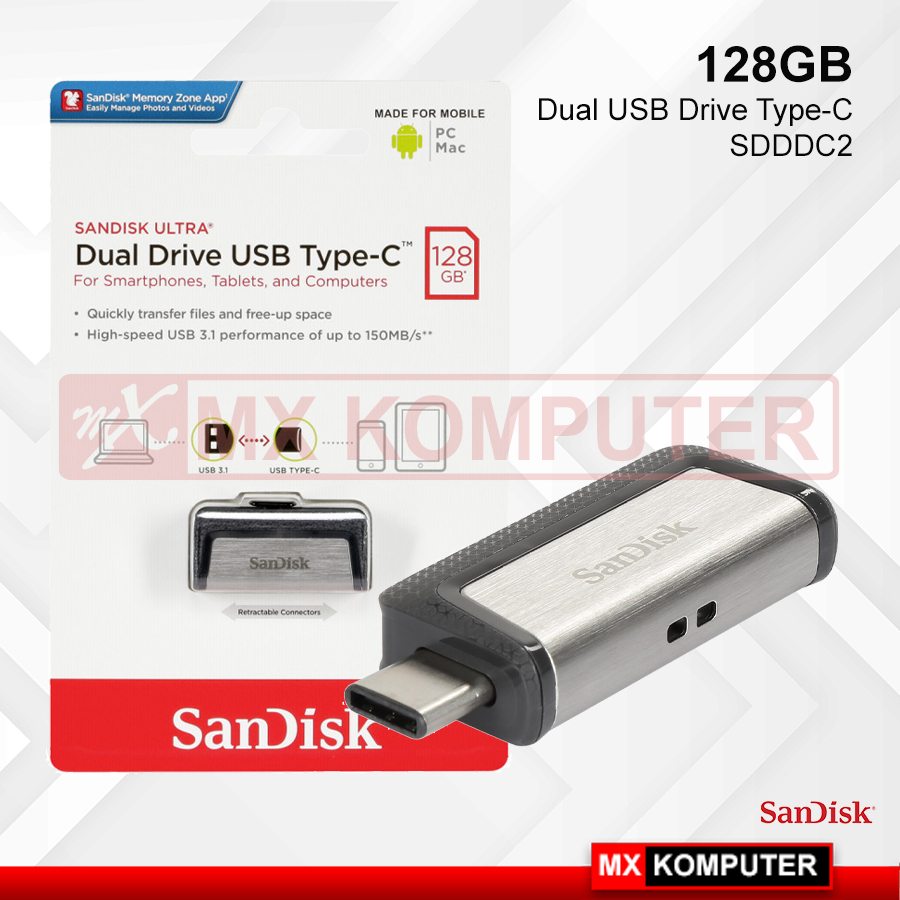 Jual Sandisk Ultra Dual Usb Drive Type C 128gb Sdddc2 Type C 128 Gb