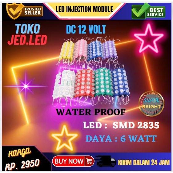 Jual Lampu Led Modul DC 12Volt 6 Mata Besar 6 Watt SMD 2835/3030 ...