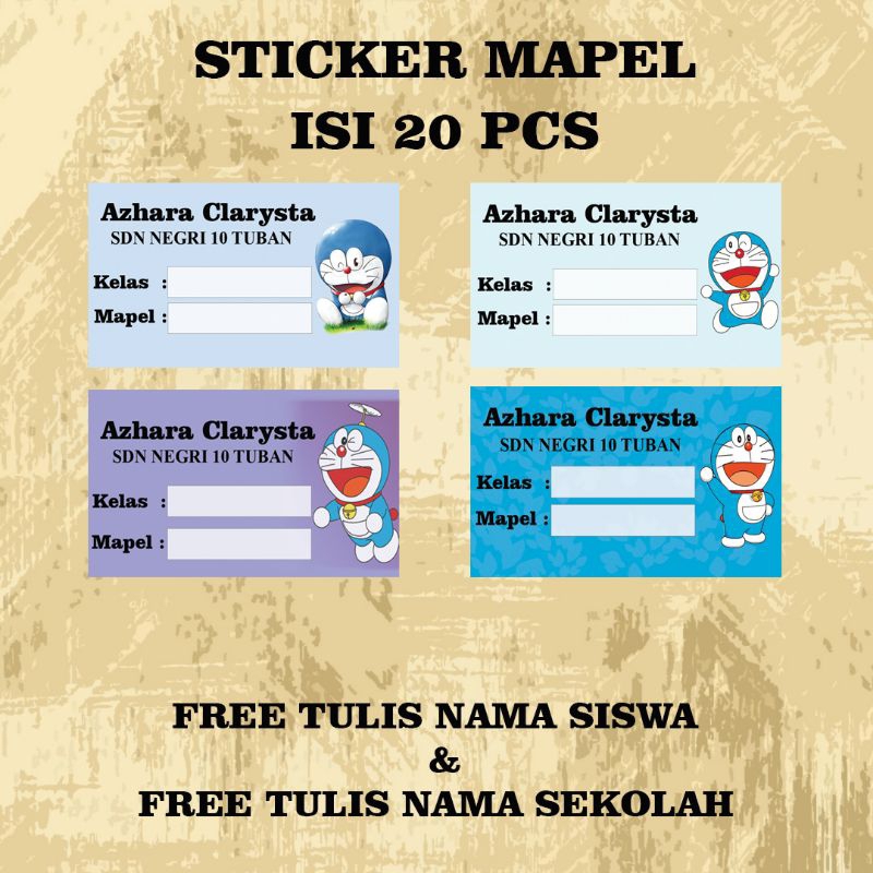 Jual Sticker Mapel Isi Sticker Label Buku Sticker Mata Pelajaran