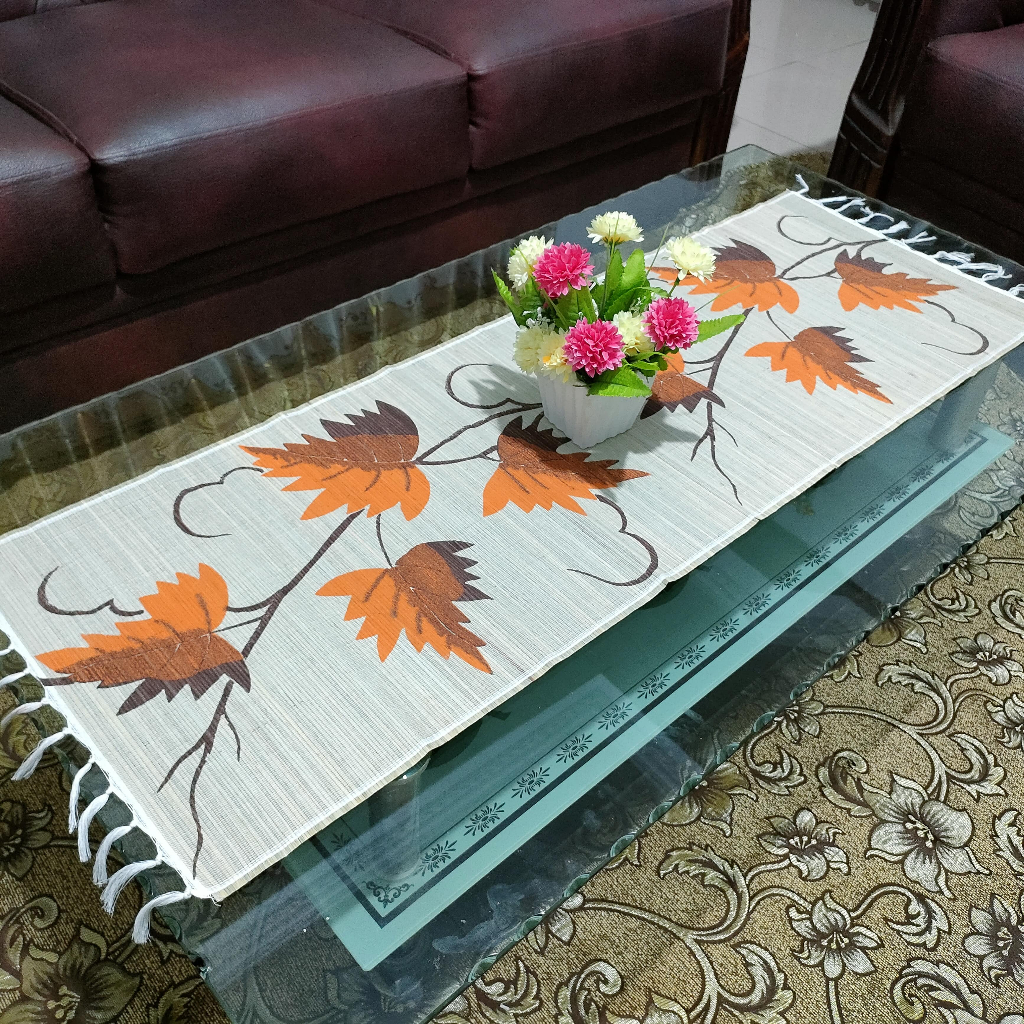 Jual Taplak Meja Tamu Tenun Mendong Table Runner Lebaran Aesthetic