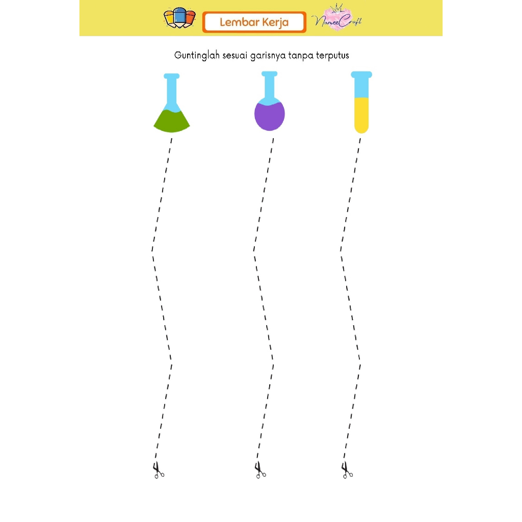 Jual LEMBAR LATIHAN MENGGUNTING AWAL ANAK || EDUKASI KERTAS MENGGUNTING ...